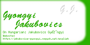 gyongyi jakubovics business card